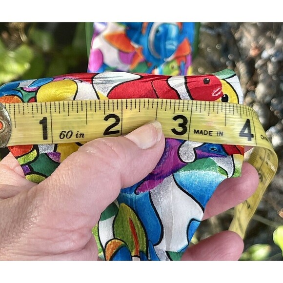 Men’s Set Of 3 Novelty Ties Bright Colors Butterflies Fish Chickens - Picture 14 of 16